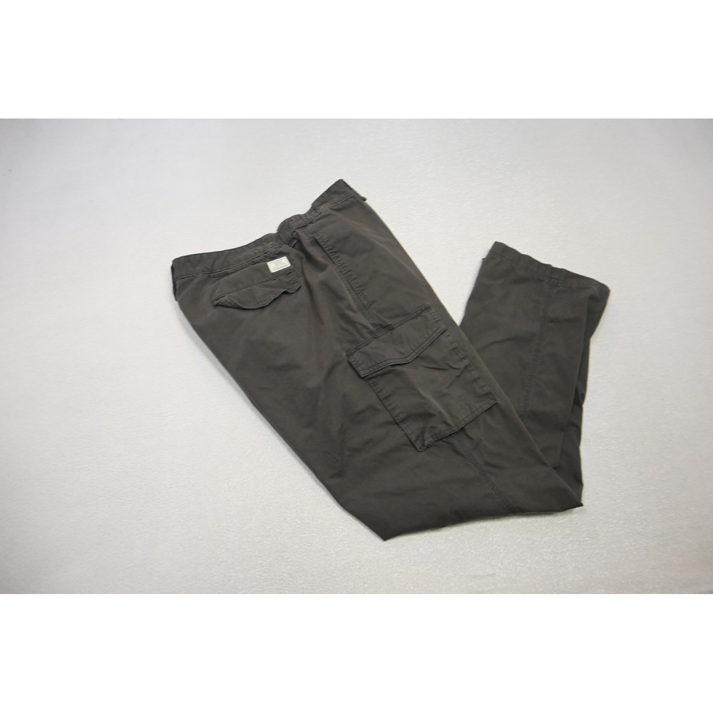 Chaps Cargo Pants Mens 38x32 Gray Excellent Cotton Nylon‎ Elastic Waist Utility